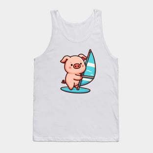 Cute pig Windsurfing Tank Top